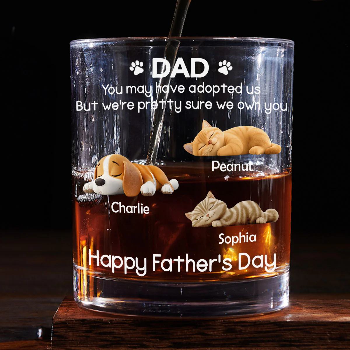 I Own You For Sure Pet Ver - Personalized Custom Whiskey Glass - Image 2
