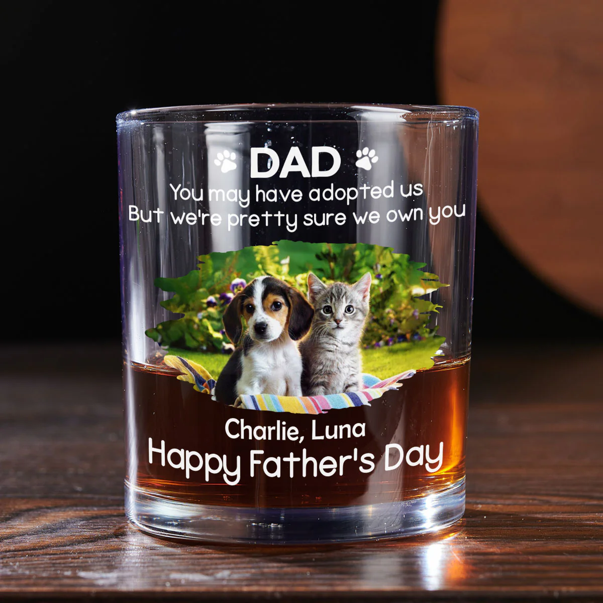 I Own You For Sure Photo Ver - Personalized Custom Whiskey Glass