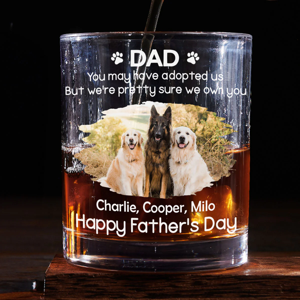 I Own You For Sure Photo Ver - Personalized Custom Whiskey Glass - Image 4
