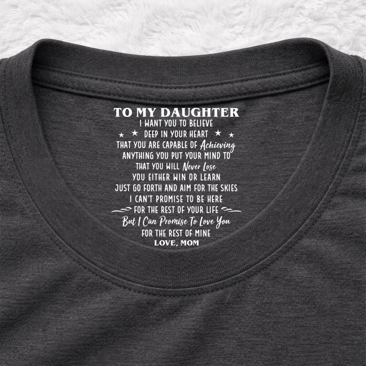 I Promise To Be Here - Personalized Custom Inside Neck Print T-shirt - Image 8