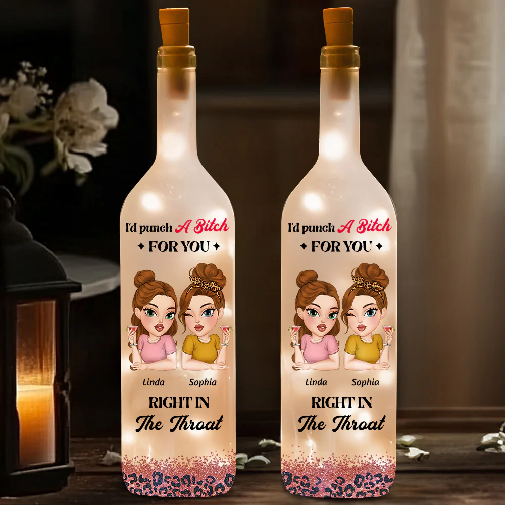 I Punch A Bitch For You - Personalized Custom Bottle Lamp - Image 3