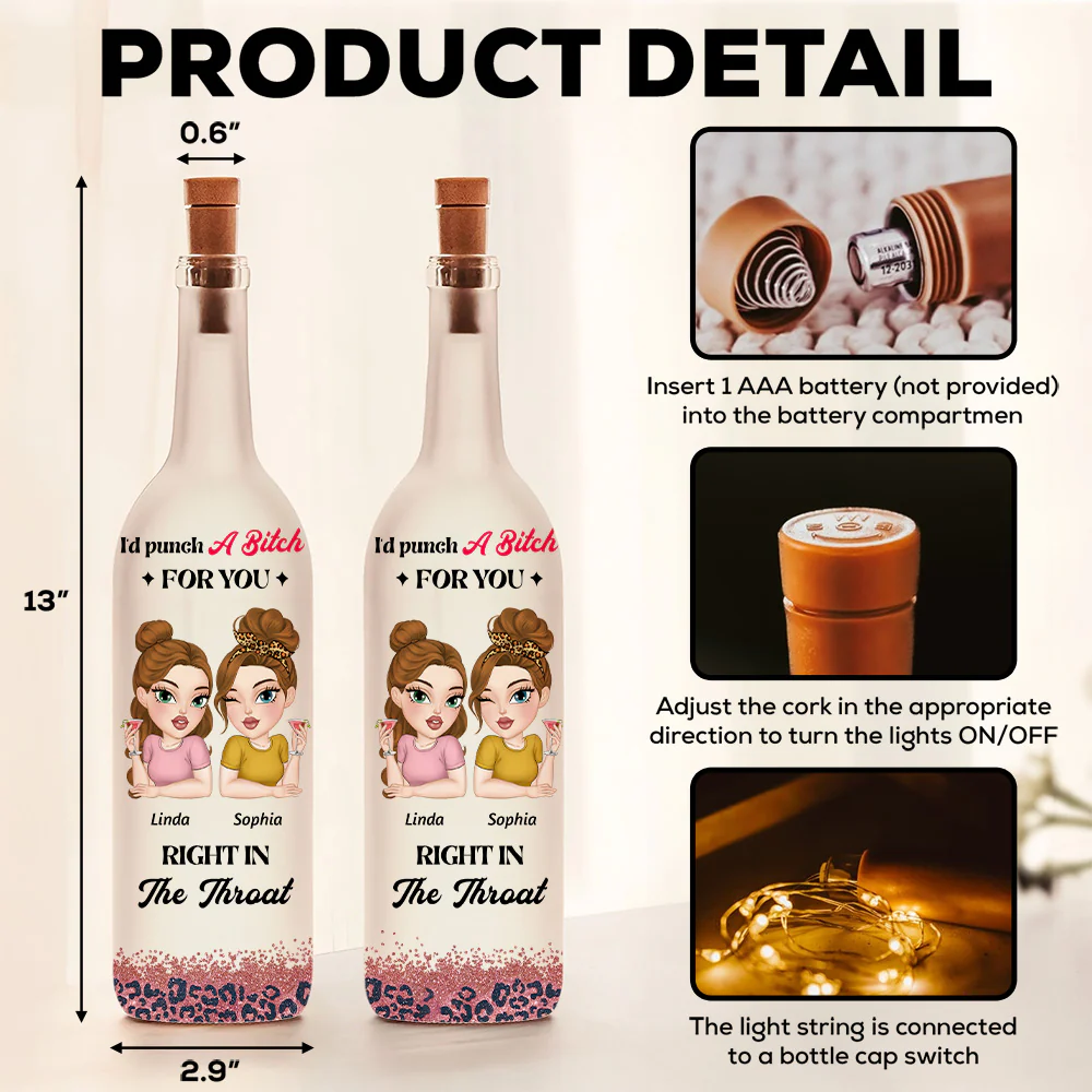 I Punch A Bitch For You - Personalized Custom Bottle Lamp - Image 5