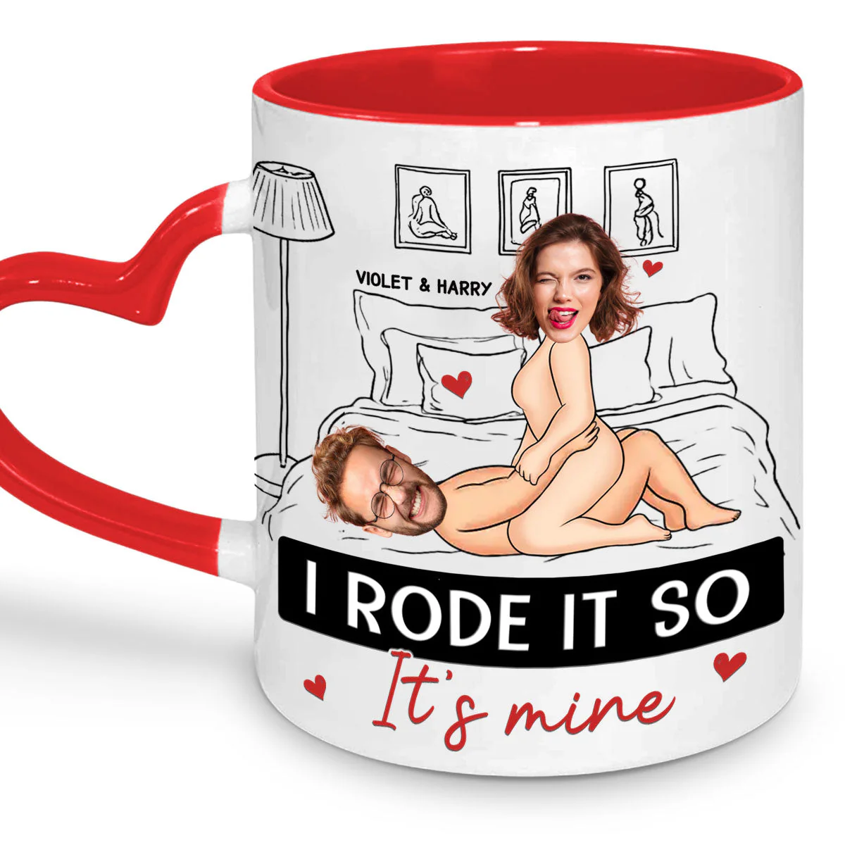 I Rode It So It Is Mine Custom Photo - Personalized Custom Heart Handle Mug - Image 5