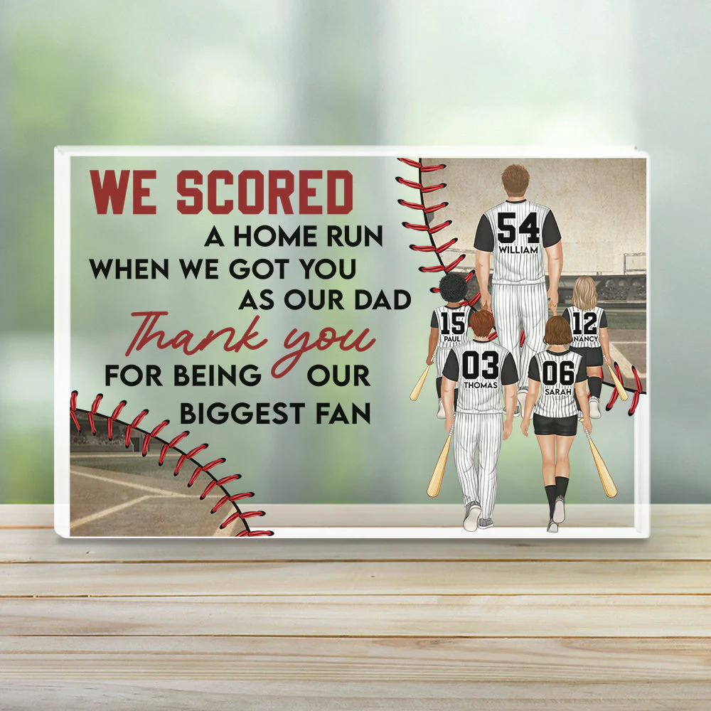 I Scored A Home Run - Personalized Custom Acrylic Plaque - Image 5