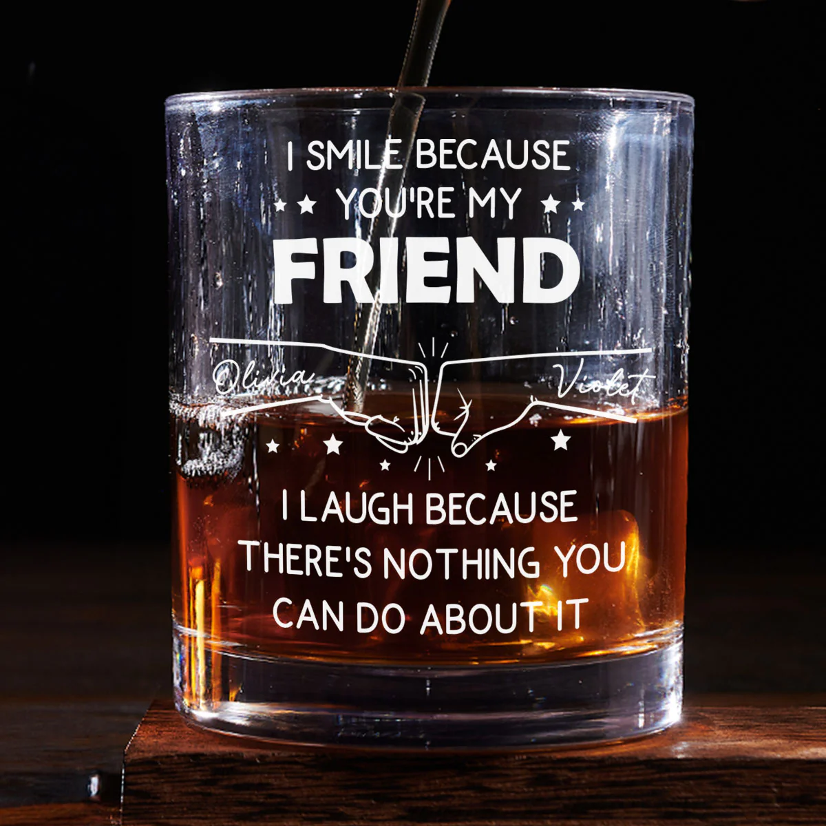 I Smile Because You Are My Brother - Personalized Custom Whiskey Glass - Image 2
