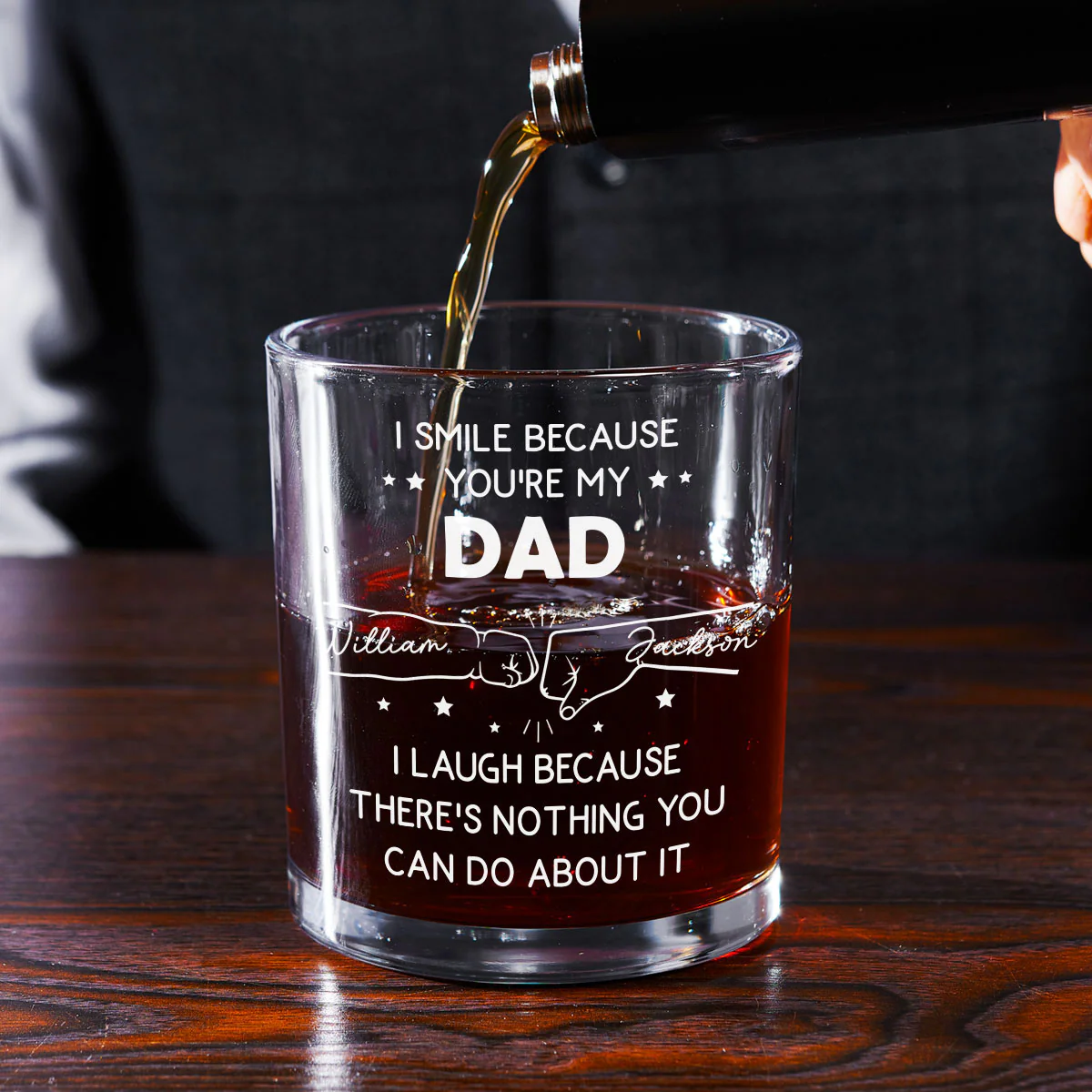 I Smile Because You Are My Brother - Personalized Custom Whiskey Glass - Image 3