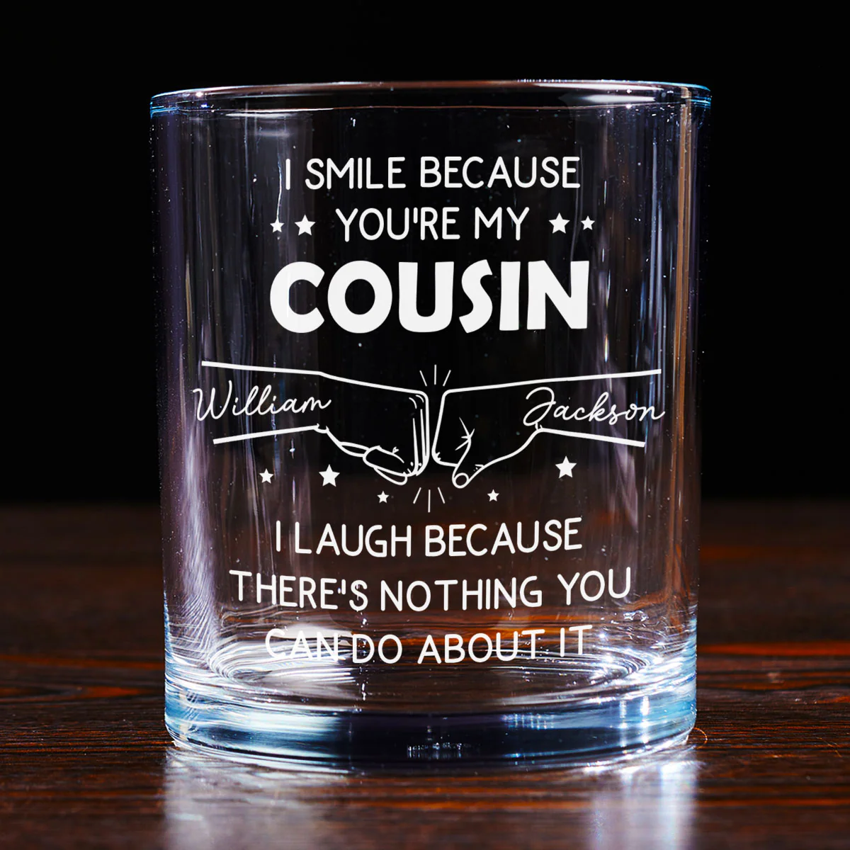 I Smile Because You Are My Brother - Personalized Custom Whiskey Glass - Image 4