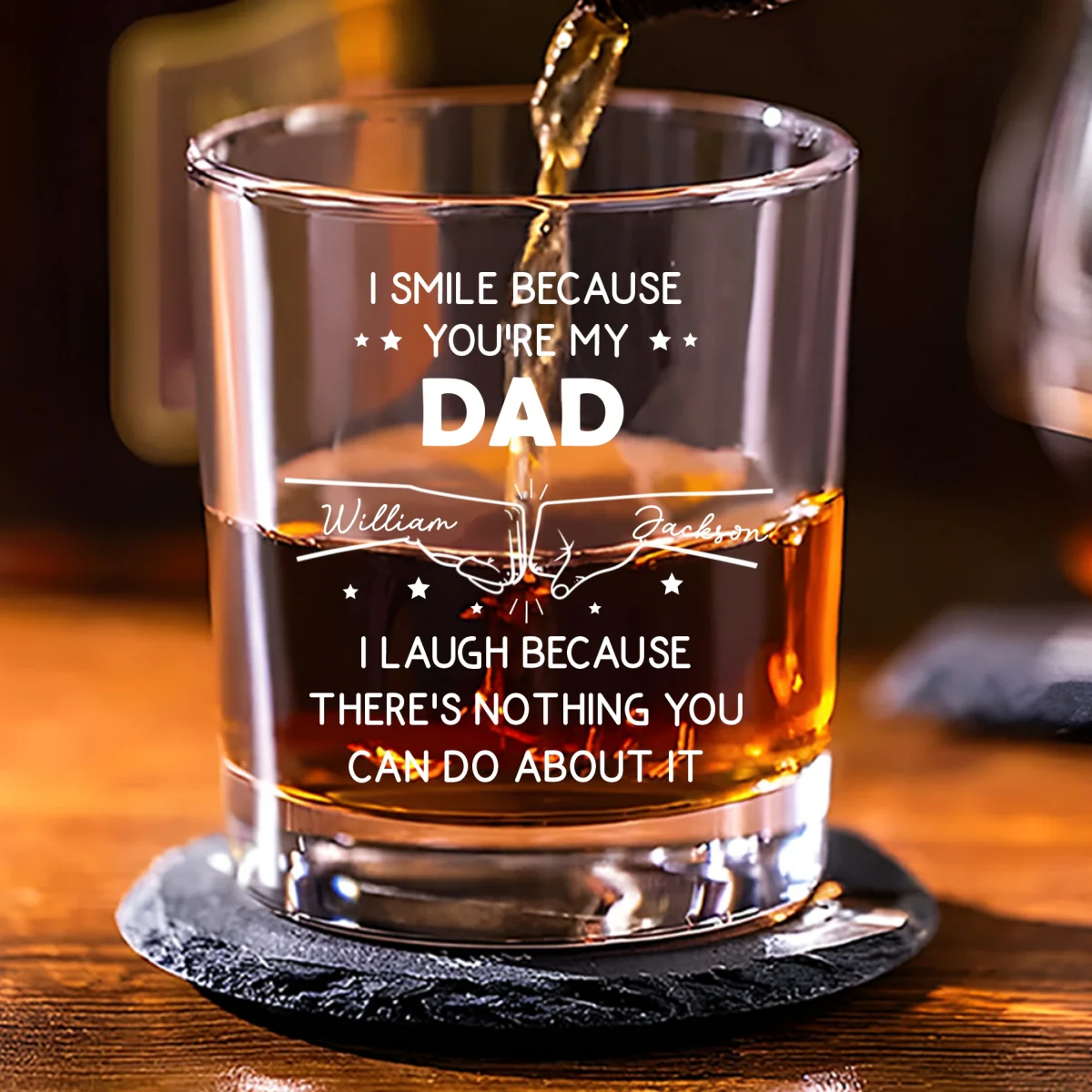 I Smile Because You Are My Brother - Personalized Custom Whiskey Glass - Image 5