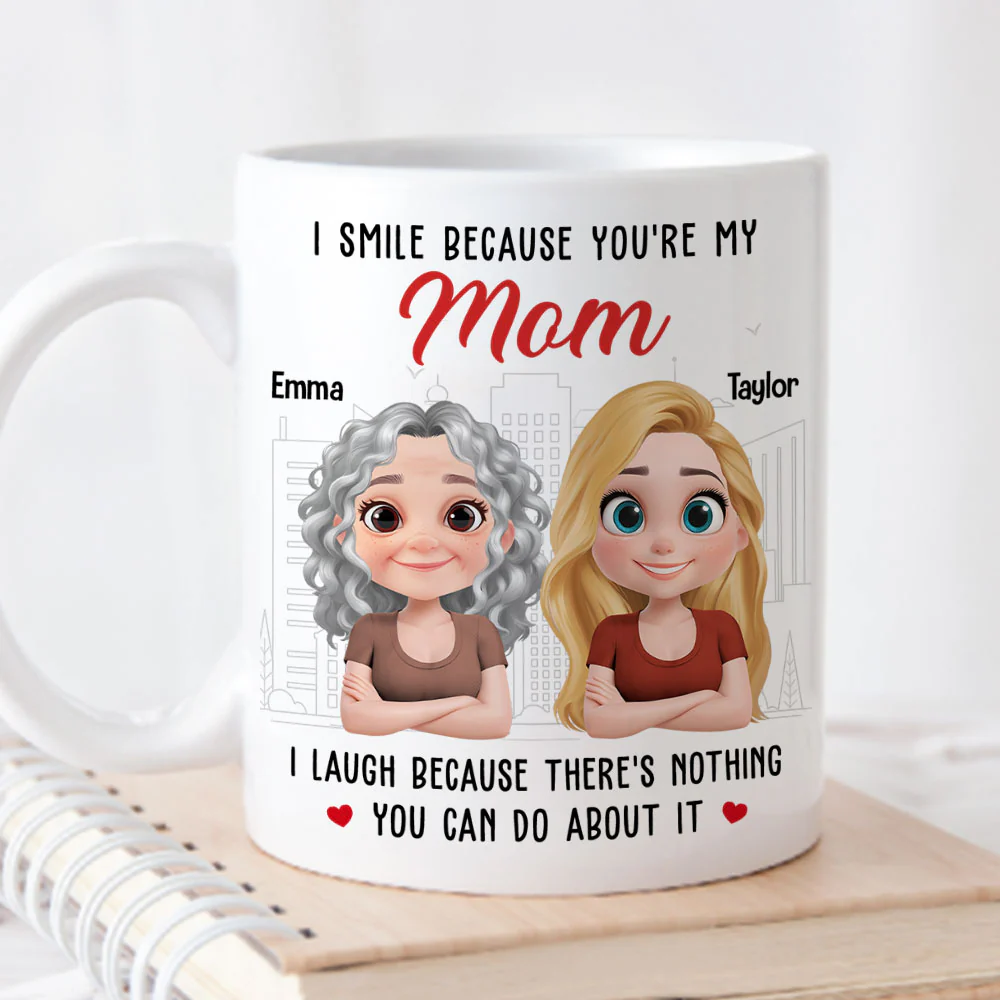 I Smile Because You Are My Mother - Personalized Custom Coffee Mug - Image 2