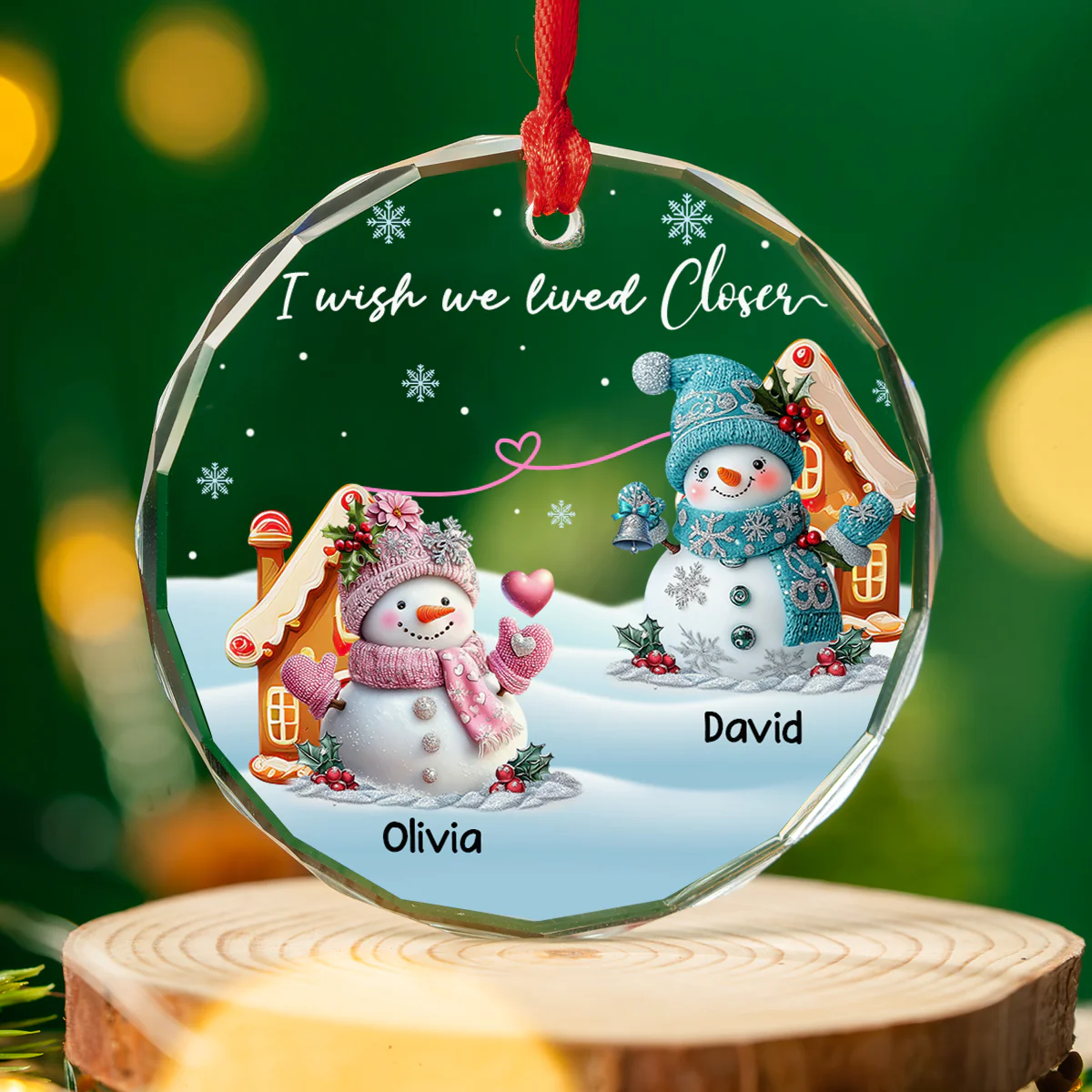 I Want Us To Be Together - Personalized Custom Glass Ornament - Image 2