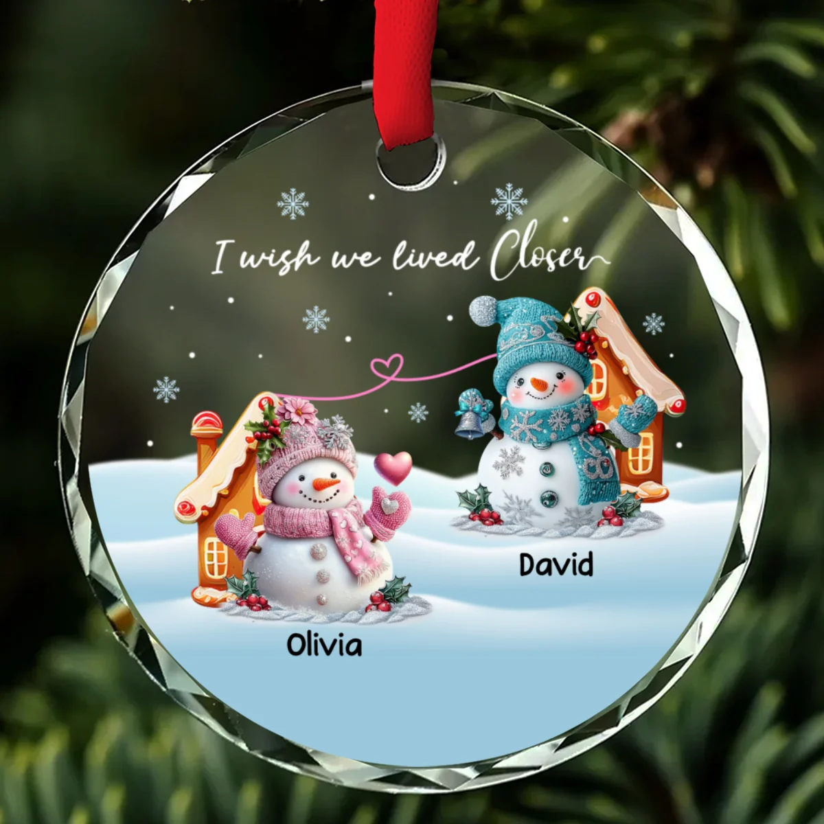 I Want Us To Be Together - Personalized Custom Glass Ornament - Image 6