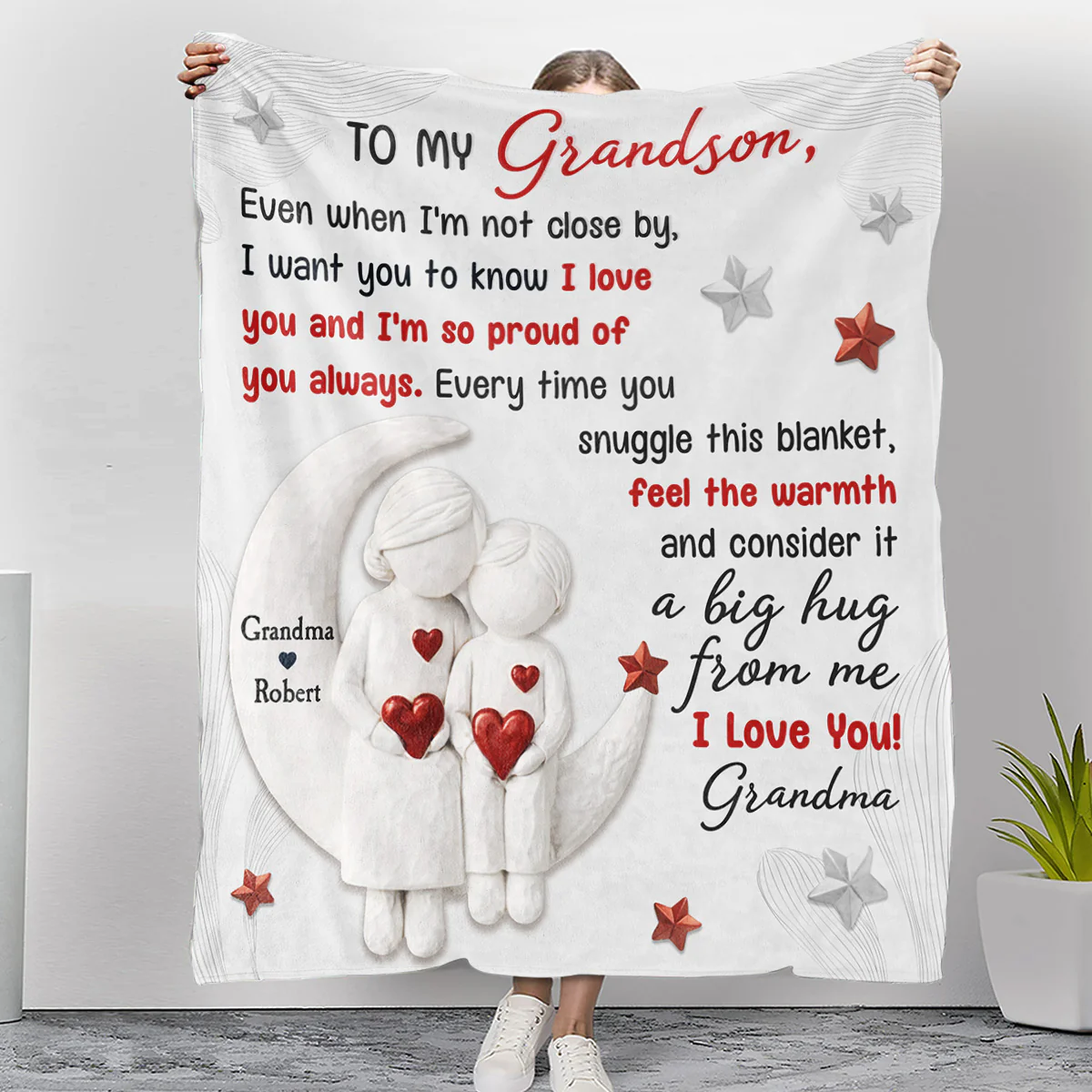 I Want You Know How Much I Love You Ver Grandson - Personalized Custom Fleece Blanket