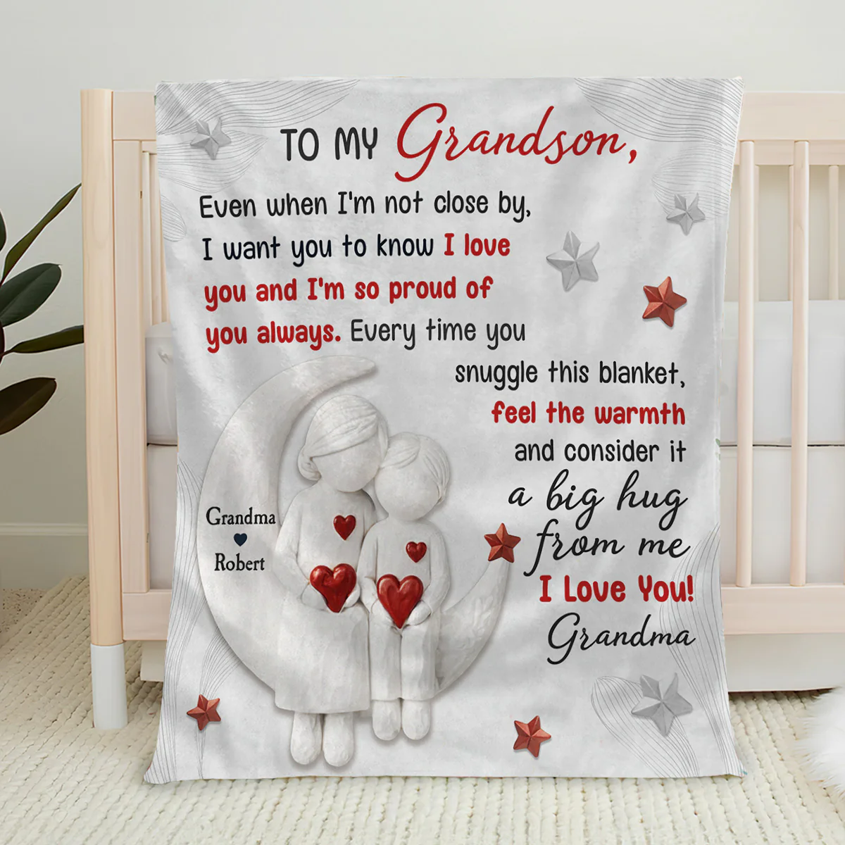 I Want You Know How Much I Love You Ver Grandson - Personalized Custom Fleece Blanket - Image 2