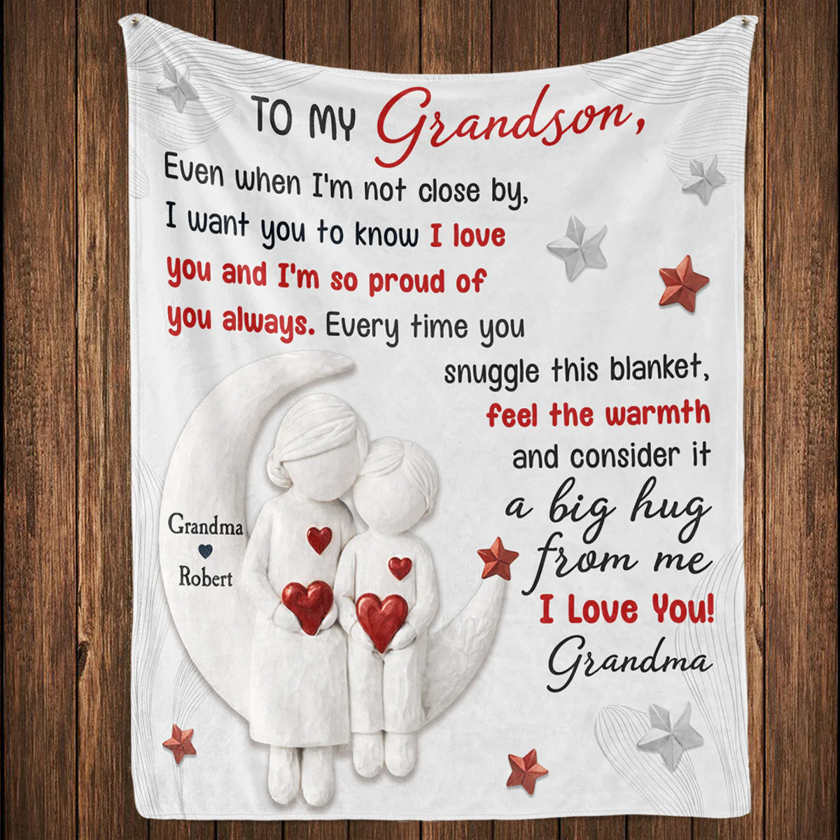 I Want You Know How Much I Love You Ver Grandson - Personalized Custom Fleece Blanket - Image 3