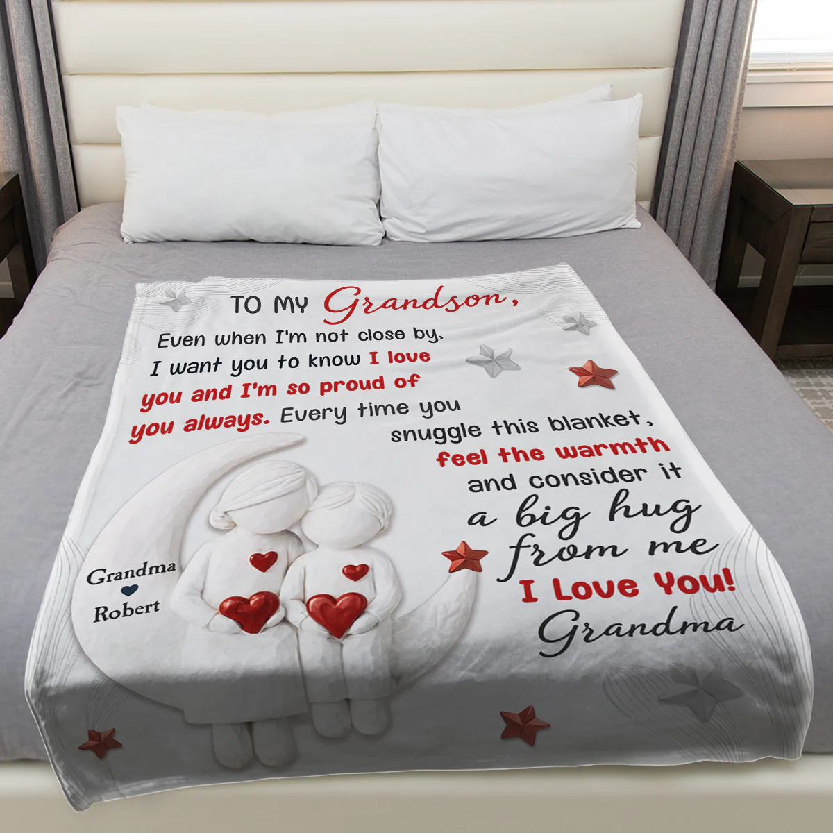 I Want You Know How Much I Love You Ver Grandson - Personalized Custom Fleece Blanket - Image 4