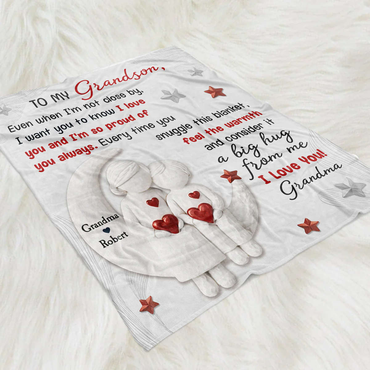 I Want You Know How Much I Love You Ver Grandson - Personalized Custom Fleece Blanket - Image 5