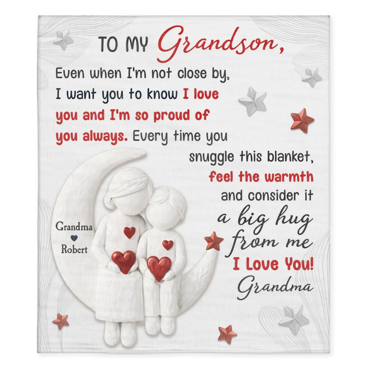 I Want You Know How Much I Love You Ver Grandson - Personalized Custom Fleece Blanket - Image 6