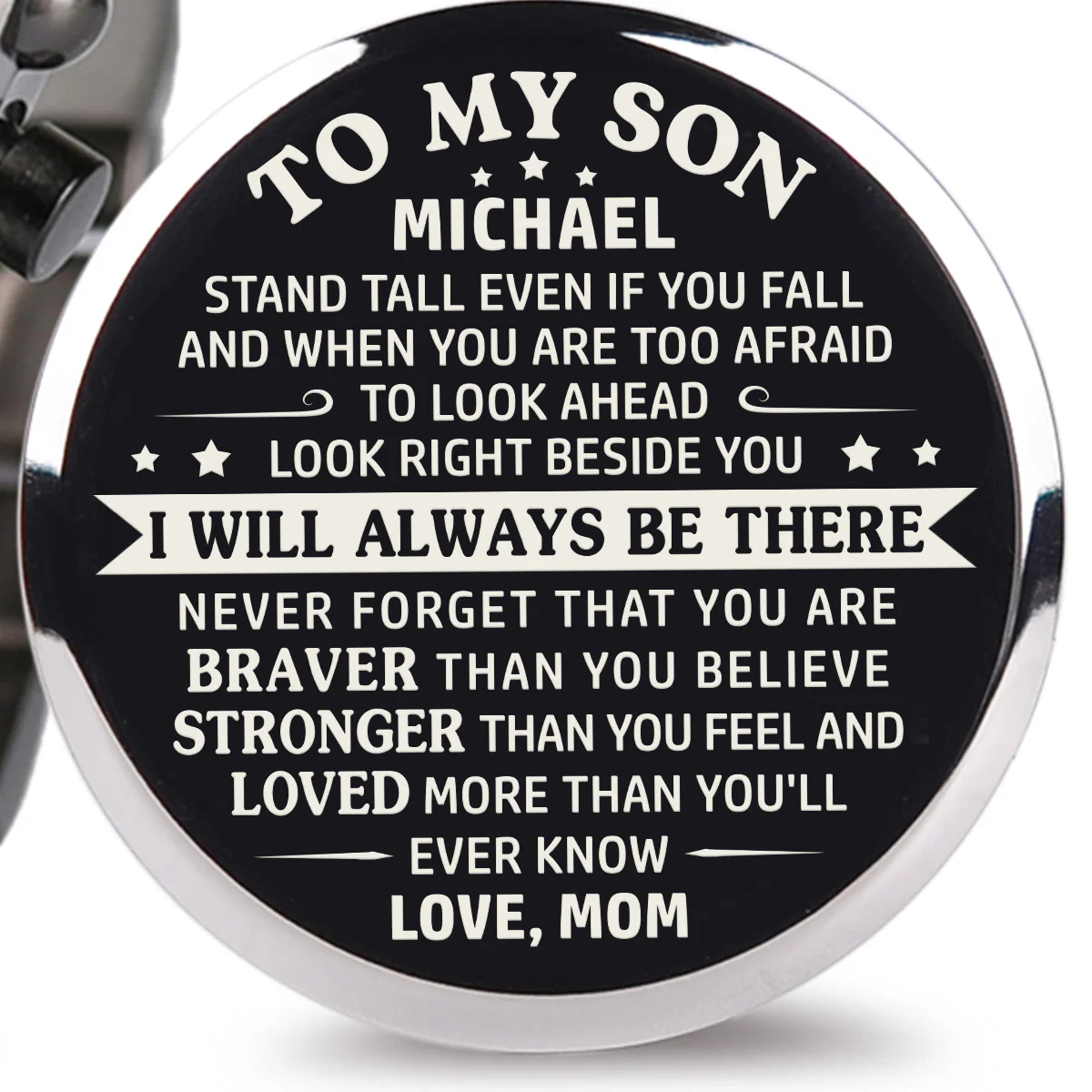 To My Son - I Will Always Be There - Personalized Engraved Chronograph Wooden Watch GQ026 - Image 2