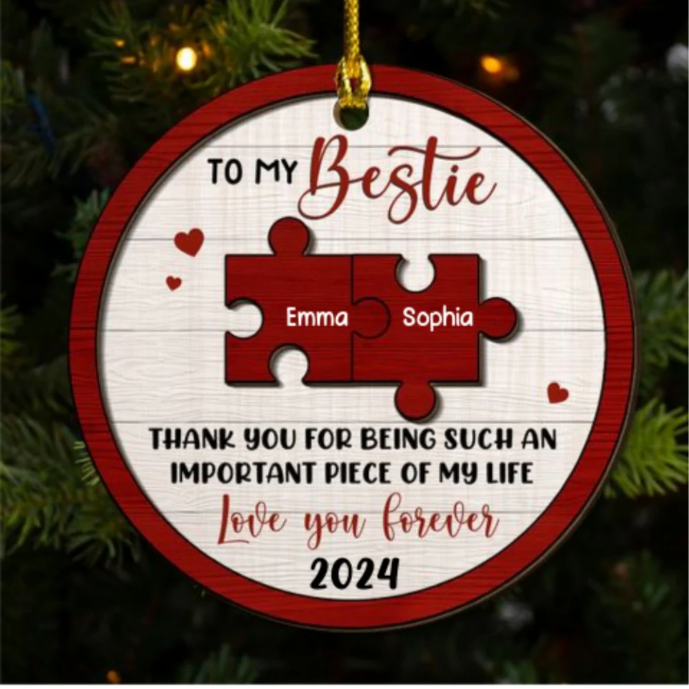 I Will Be There Pinky Promise - Personalized Custom Freeshape 2-Layered Wood Ornament - Image 6