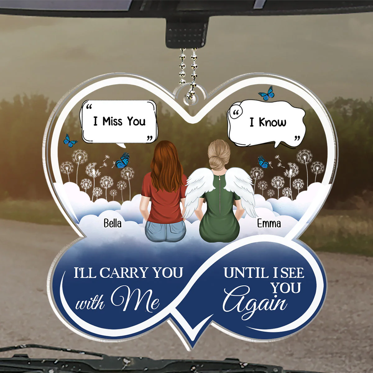I Will Carry You With Me - Personalized Acrylic Car Ornament - Image 4