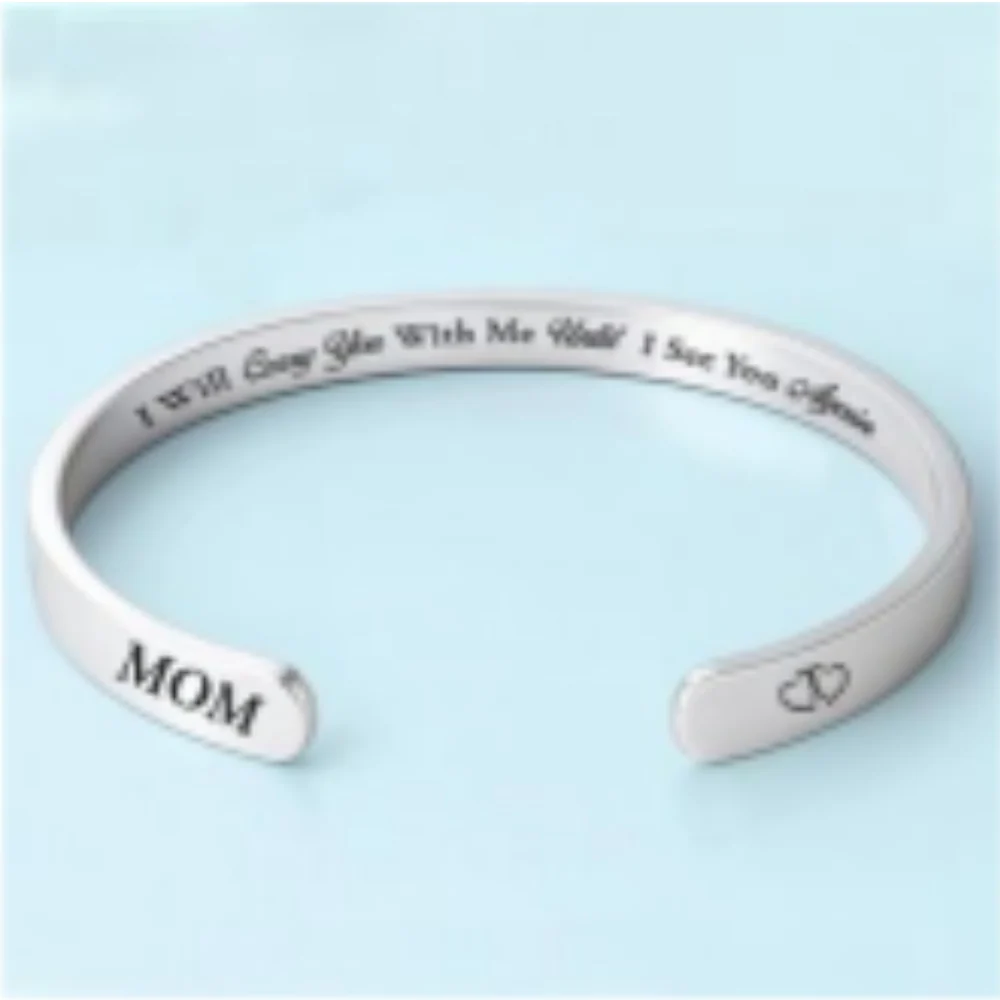 I Will Carry You With Me - Personalized Custom Bracelet Cuff - Image 6