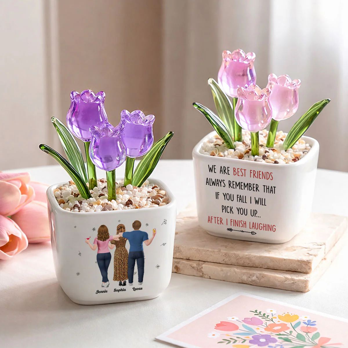 I Will Pick You After - Personalized Custom Glass Everlasting Tulips