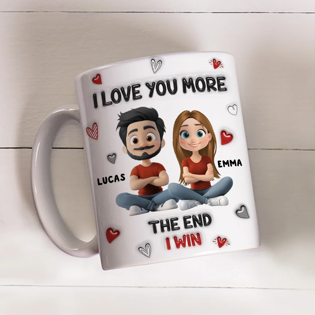 I Win - Personalized Custom 3D Inflated Effect Coffee Mug - Image 2