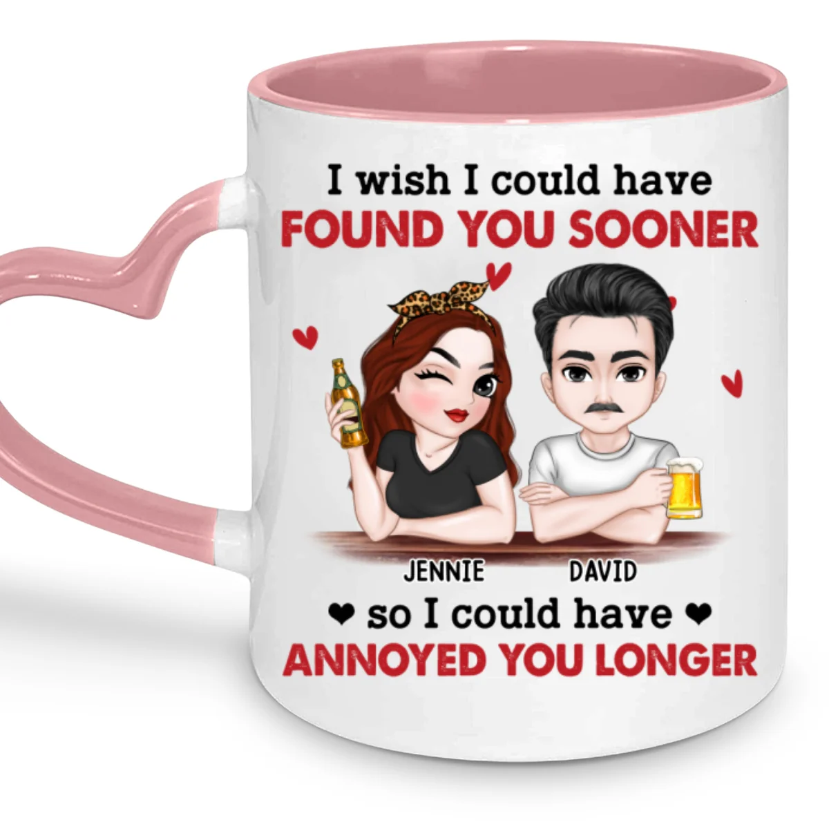 I Wish I Could - Personalized Custom Heart Handle Mug - Image 7