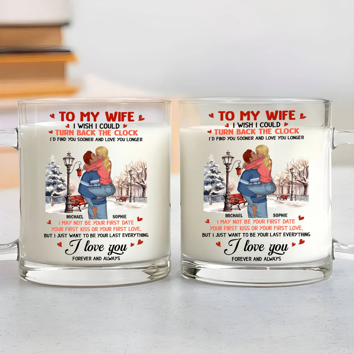 I Wish I Could Turn Back The Clock - Personalized Custom Glass Mug - Image 3