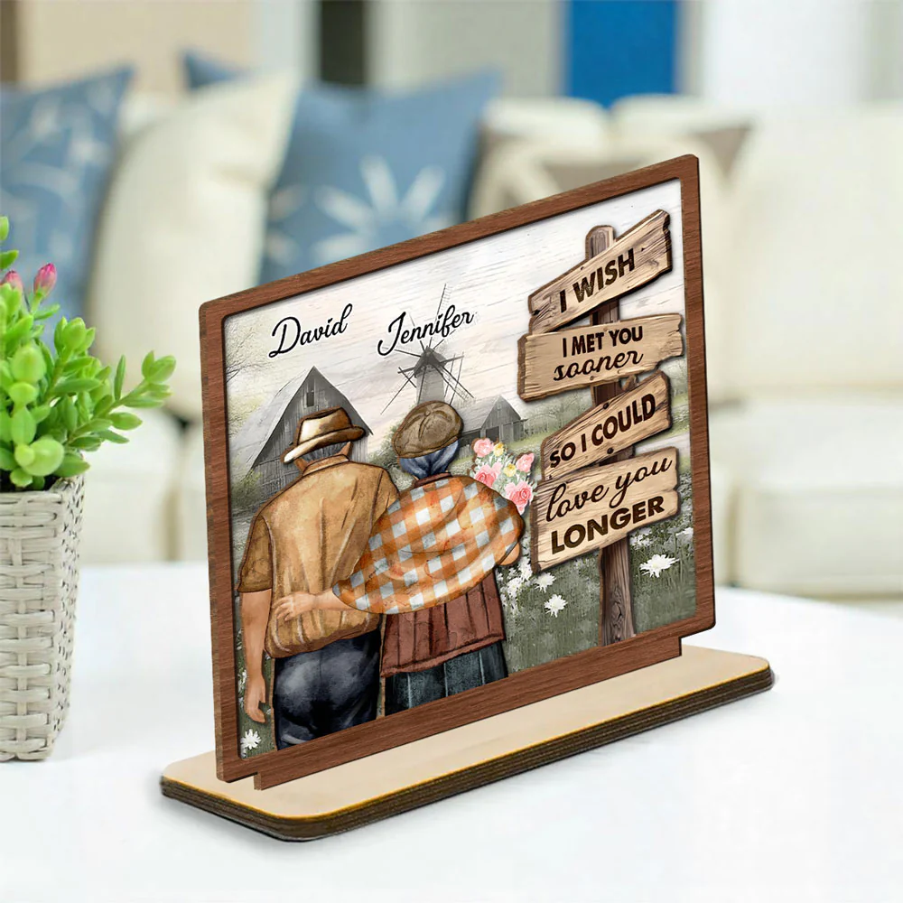 I Wish - Personalized Custom 2-Layer Wood Plaque With Flat Base - Image 2