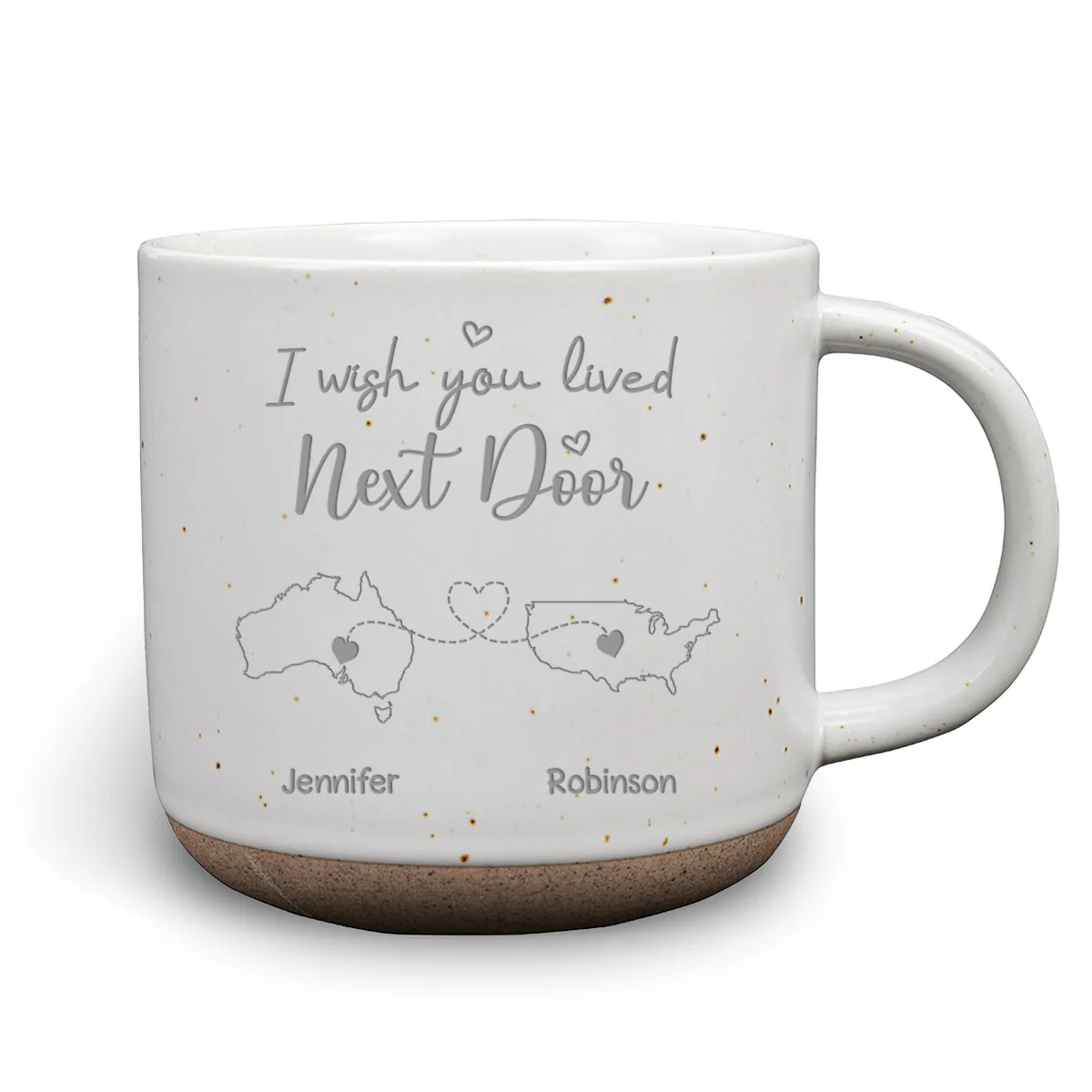 I Wish We Lived Close International  - Personalized Custom Pottery Mug - Image 2