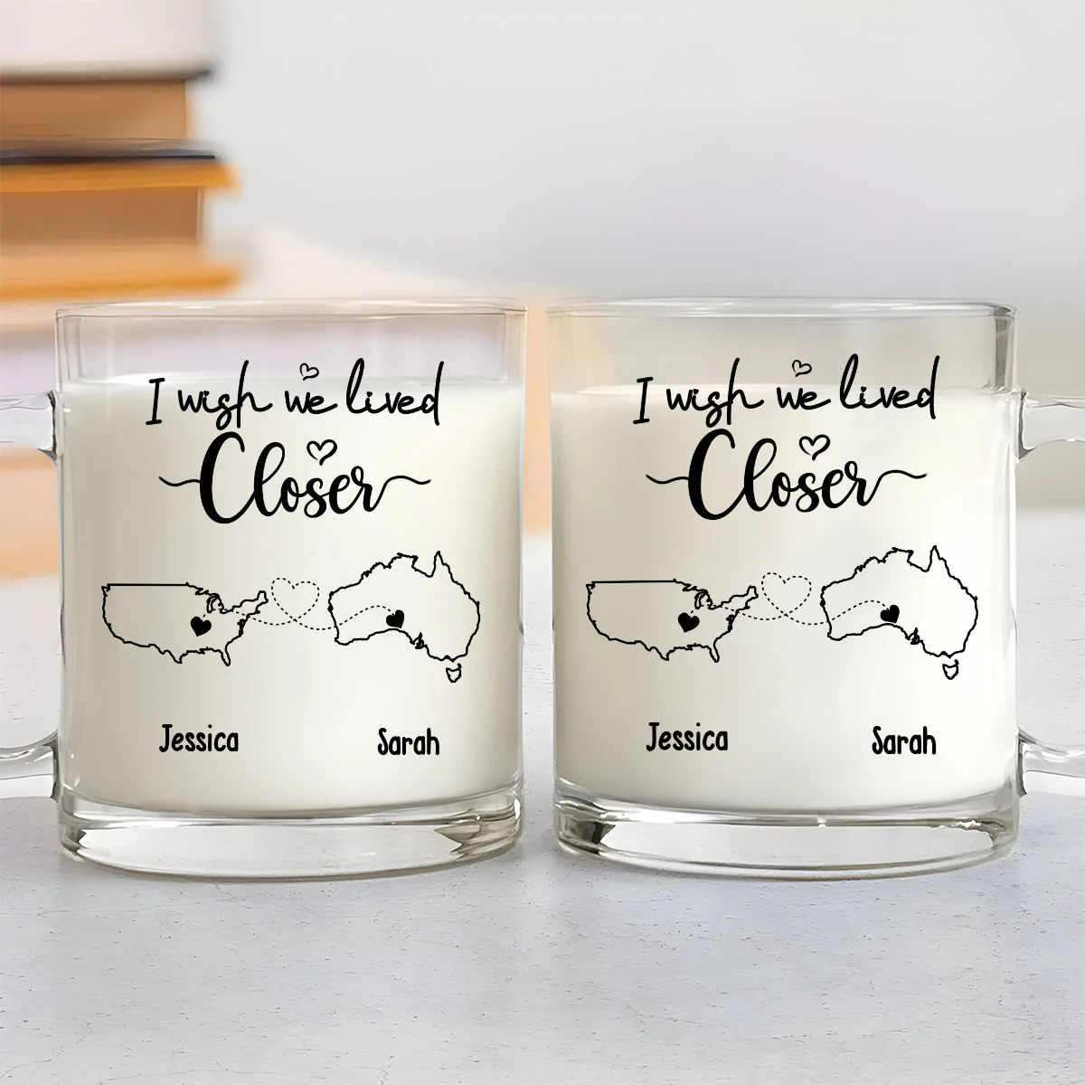 I Wish We Lived Closer Country Version - Personalized Custom Glass Mug - Image 3