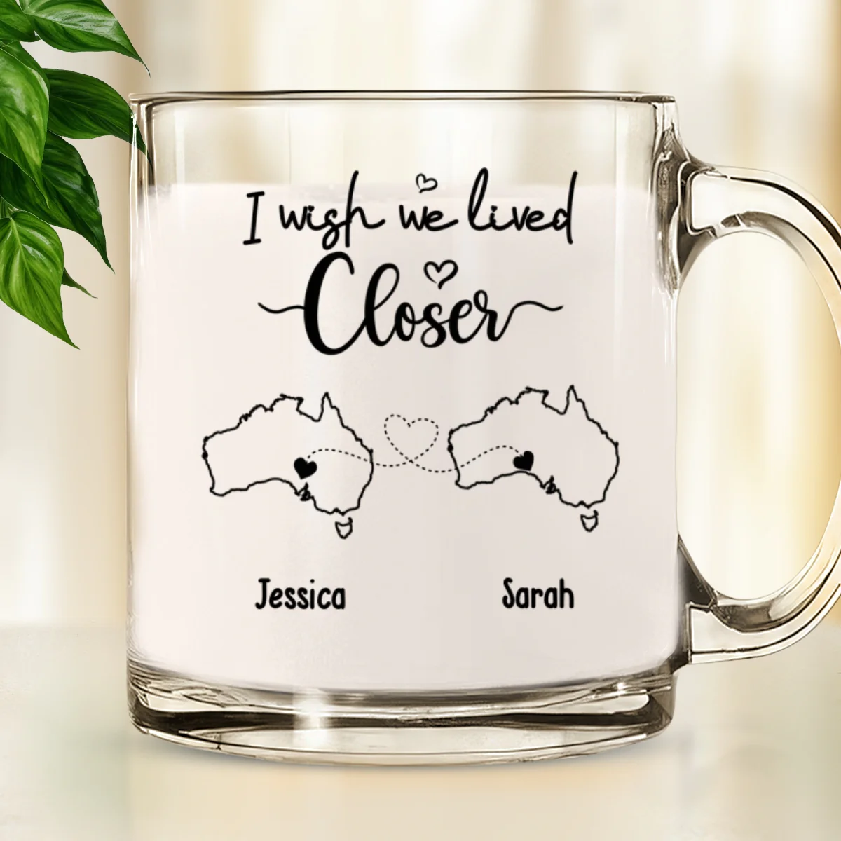 I Wish We Lived Closer Country Version - Personalized Custom Glass Mug - Image 6