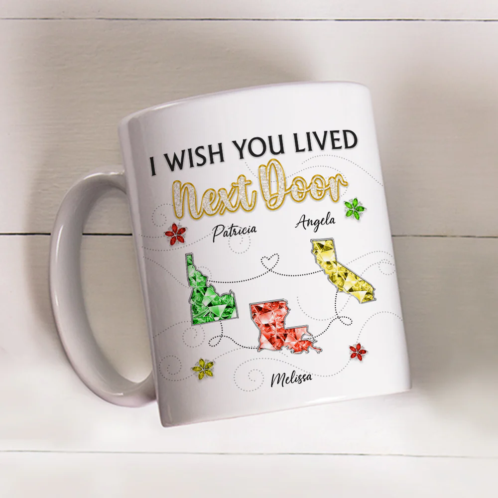 I Wish We Lived Closer Crystal - Personalized Custom Coffee Mug - Image 3
