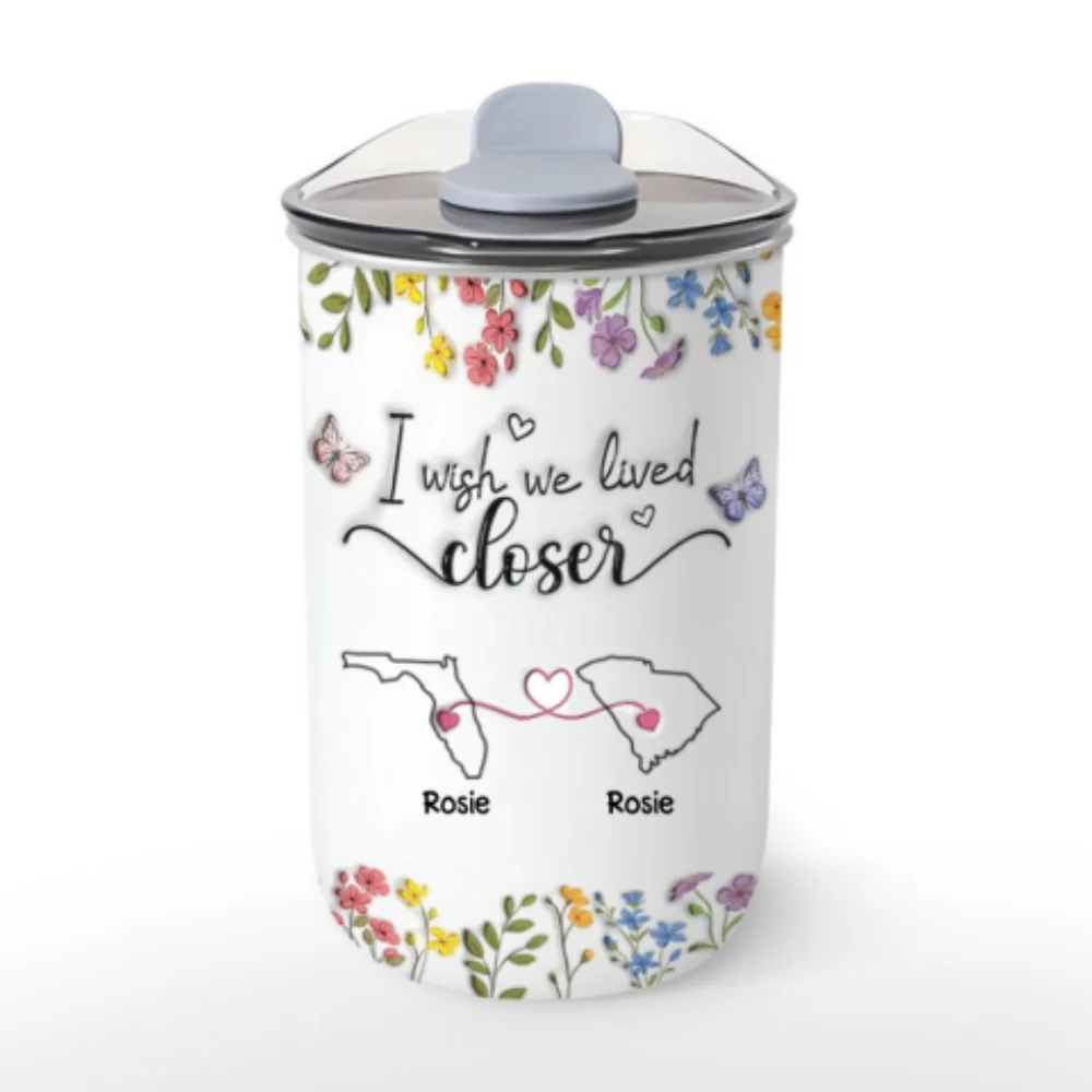 I Wish We Lived Closer Floral Version - Personalized Custom 10oz Tumbler - Image 6