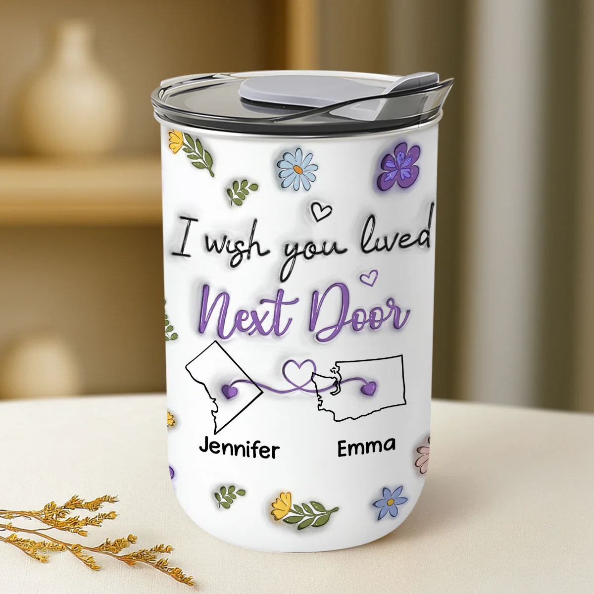 I Wish We Lived Closer - Personalized Custom 10oz Tumbler - Image 2