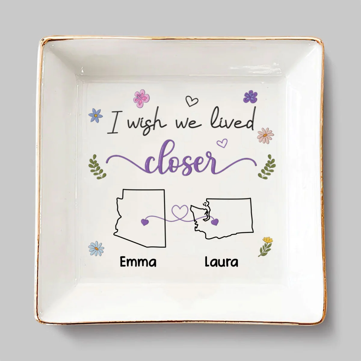 I Wish We Lived Closer - Personalized Custom 3D Inflated Effect Jewelry Dish - Image 6