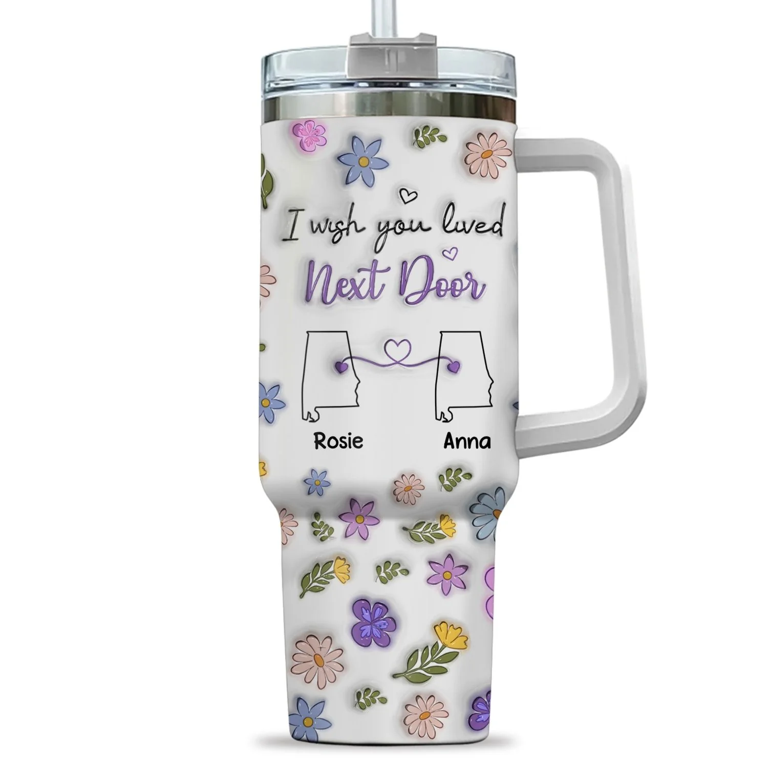 I Wish We Lived Closer - Personalized Custom 3D Inflated Effect Printed 40 Oz Tumbler - Image 6