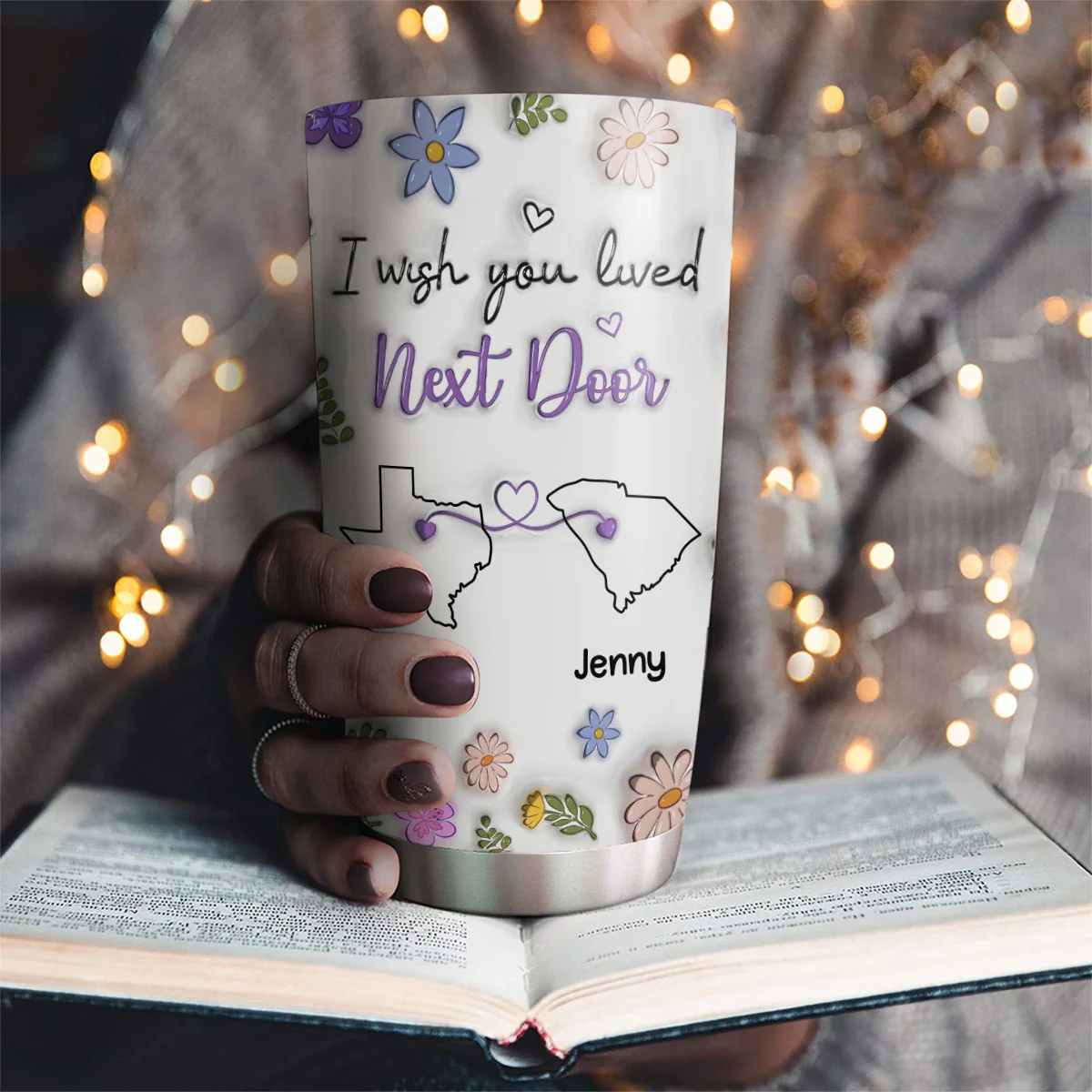 I Wish We Lived Closer - Personalized Custom 3D Inflated Effect Tumbler - Image 2
