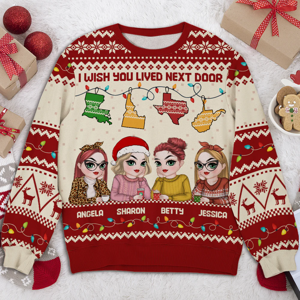 I Wish We Lived Closer - Personalized Custom All-Over-Print Sweatshirt - Image 3