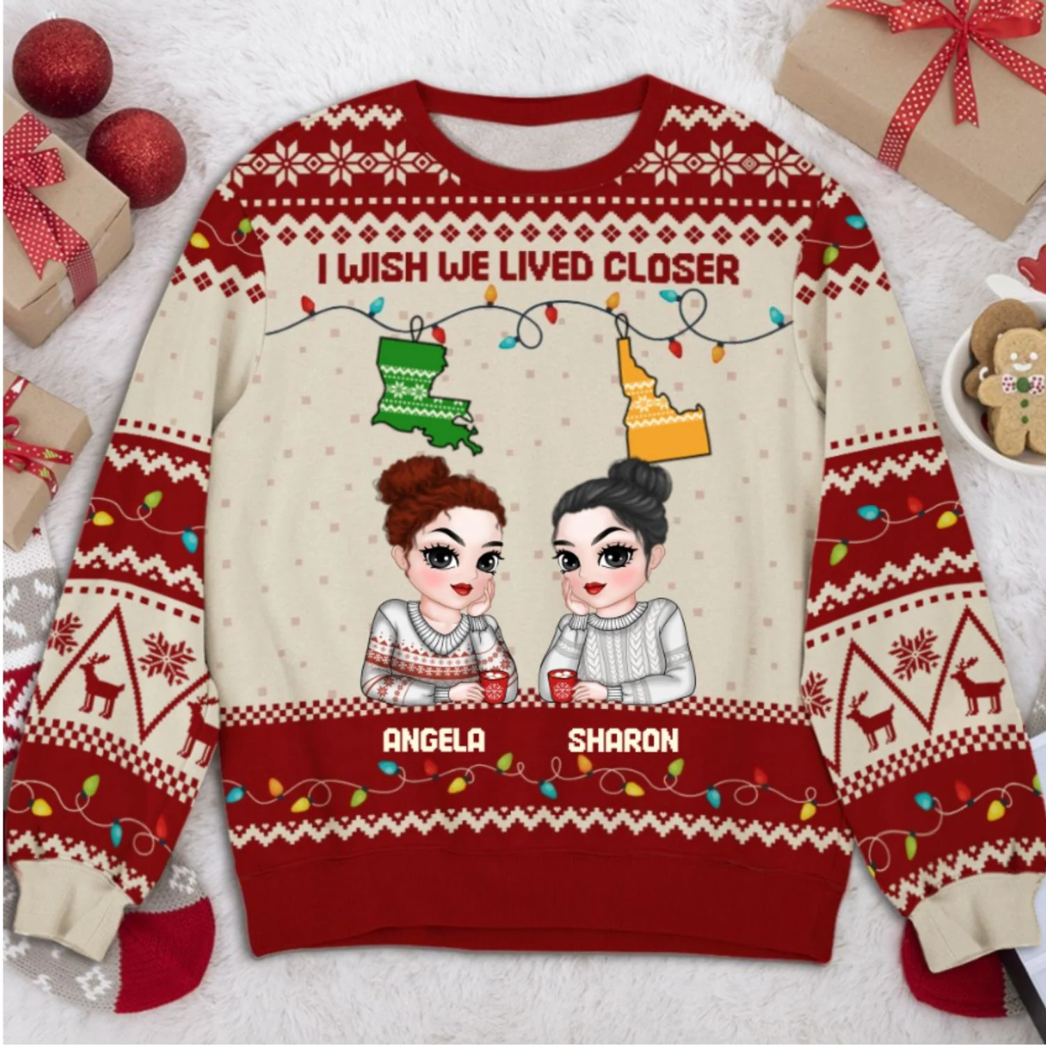 I Wish We Lived Closer - Personalized Custom All-Over-Print Sweatshirt - Image 7