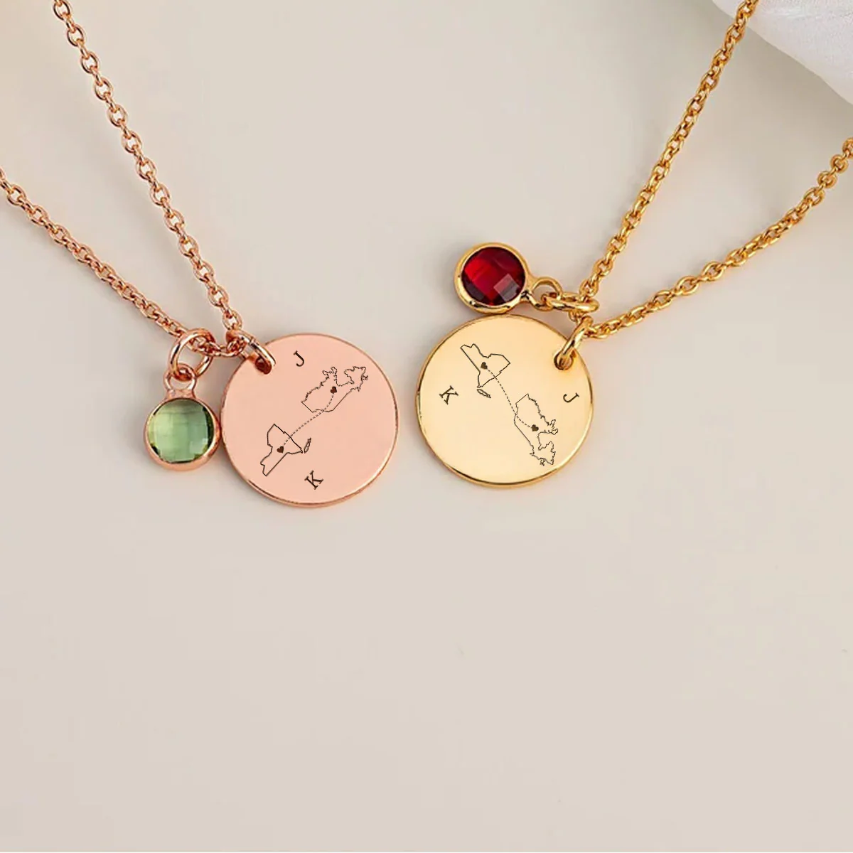 I Wish We Lived Closer - Personalized Custom Birthstone Necklace - Image 7
