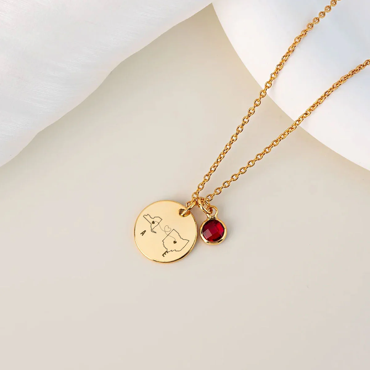 I Wish We Lived Closer - Personalized Custom Birthstone Necklace With Message Card - Image 5