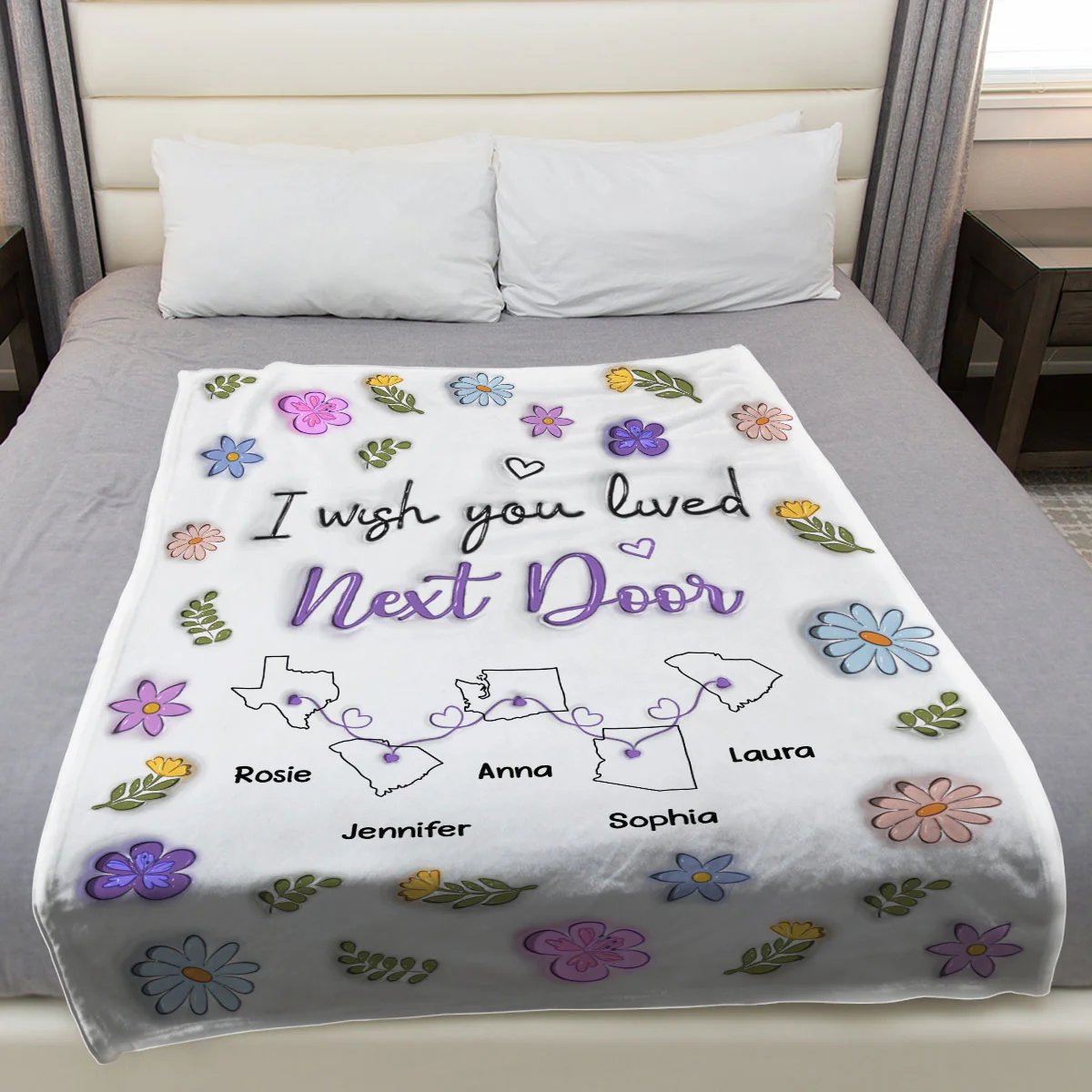 I Wish We Lived Closer - Personalized Custom Fleece Blanket - Image 14