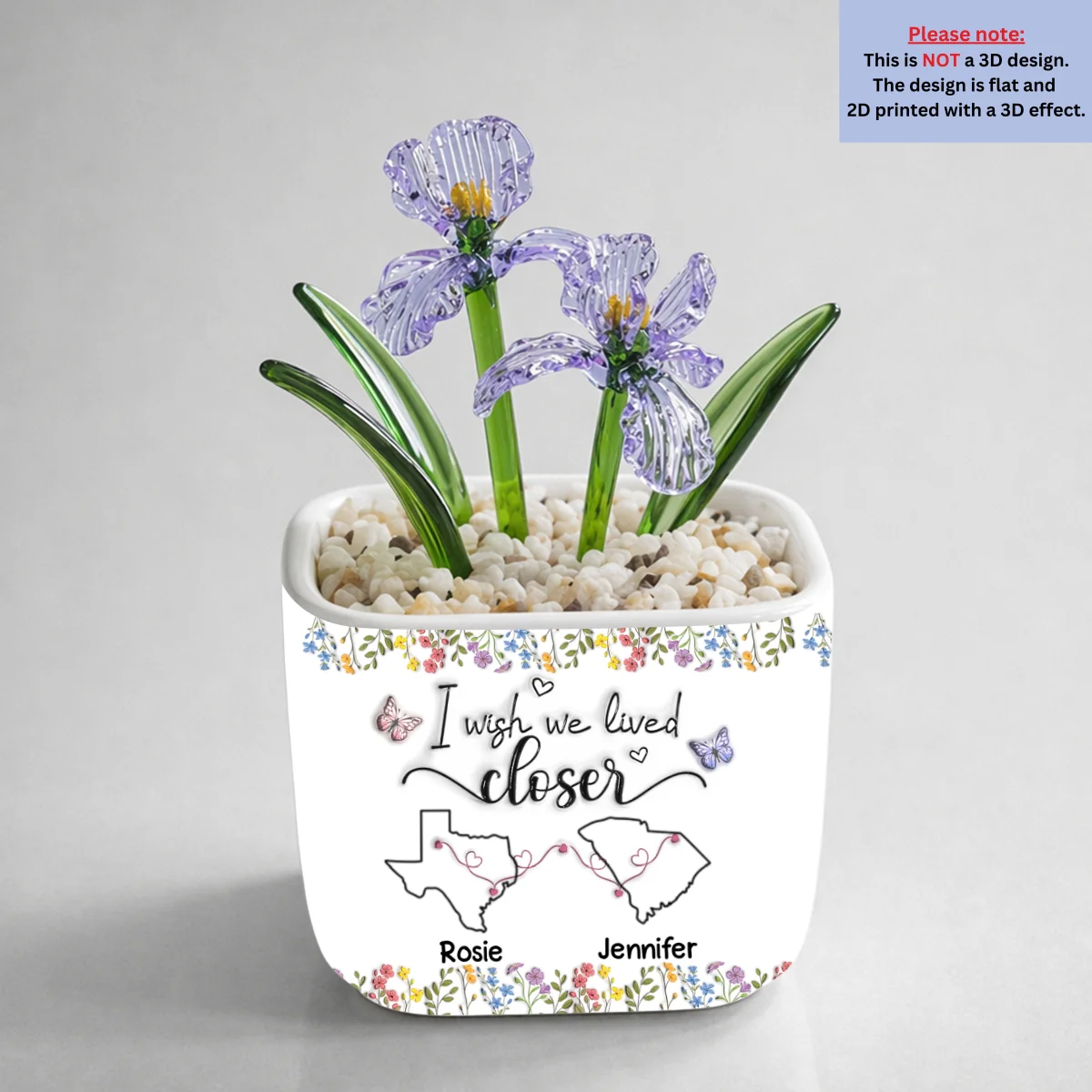 I Wish We Lived Closer - Personalized Custom Glass Birth Month Flower - Image 10