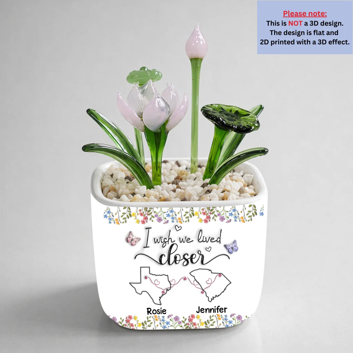 I Wish We Lived Closer - Personalized Custom Glass Birth Month Flower - Image 15