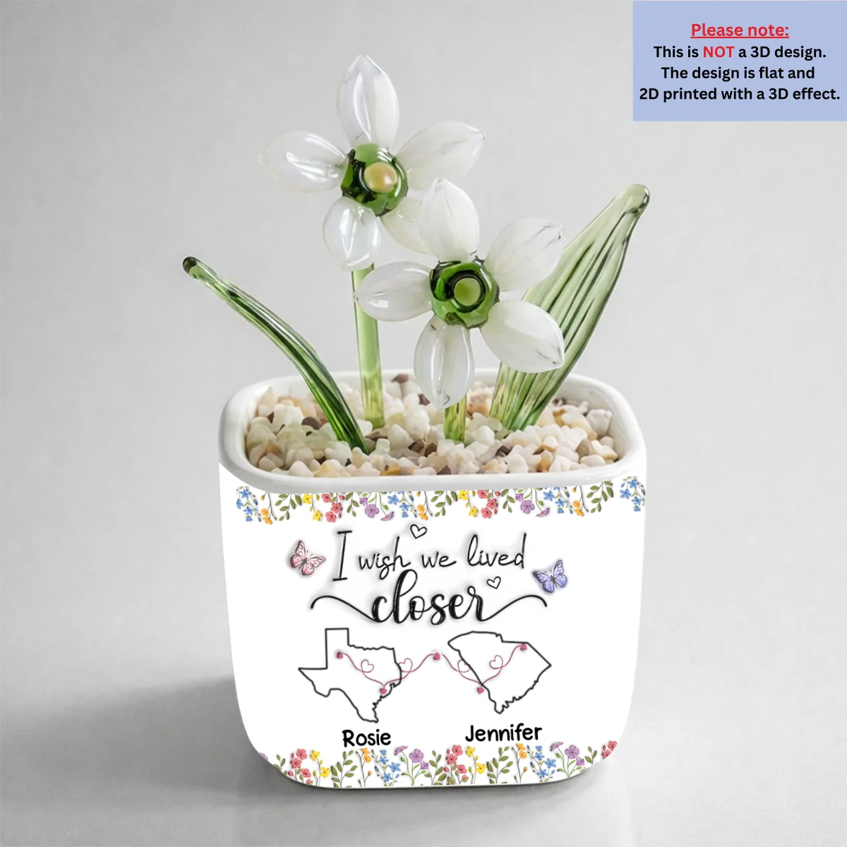I Wish We Lived Closer - Personalized Custom Glass Birth Month Flower - Image 20