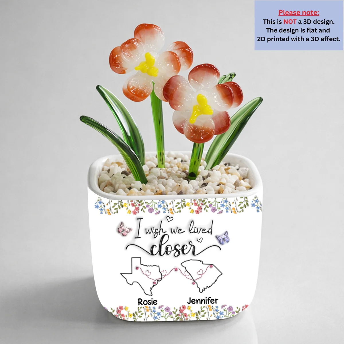 I Wish We Lived Closer - Personalized Custom Glass Birth Month Flower - Image 9