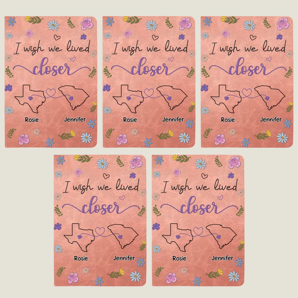 I Wish We Lived Closer - Personalized Custom Leather Journal - Image 13