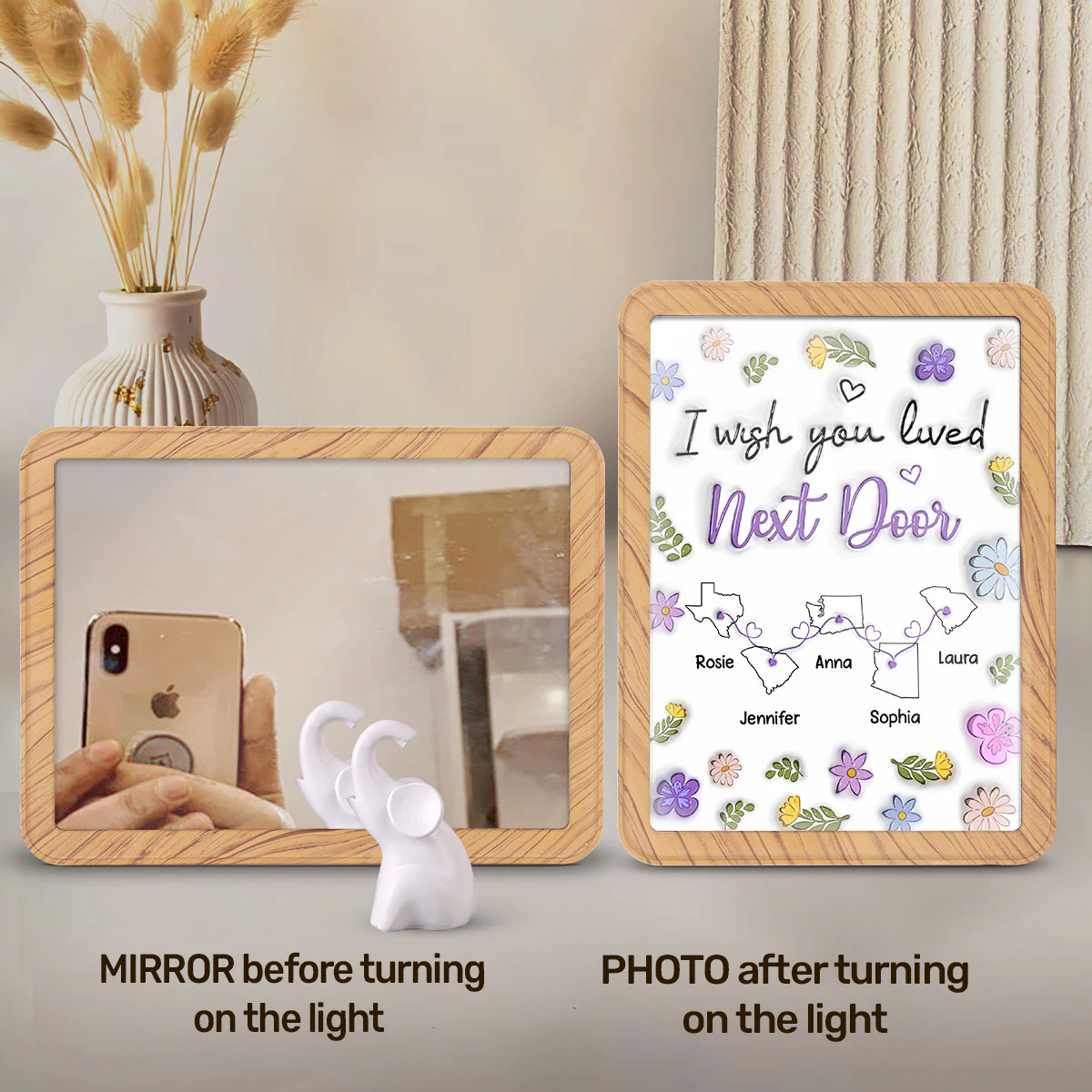 I Wish We Lived Closer - Personalized Custom Magic Mirror - Image 6